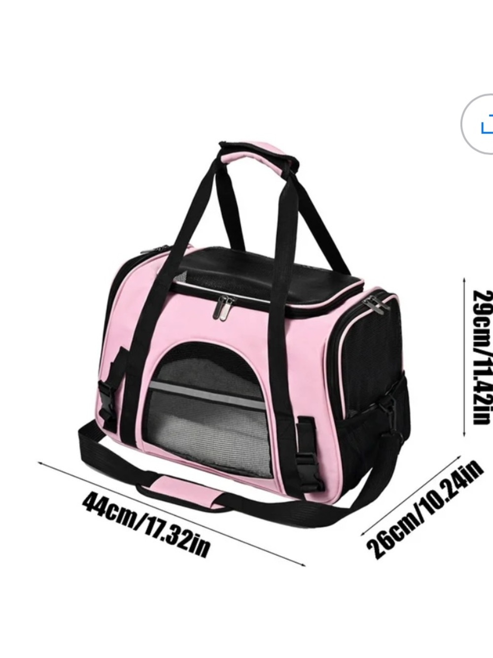 Pink and Black Pet Carrier Tote Bag